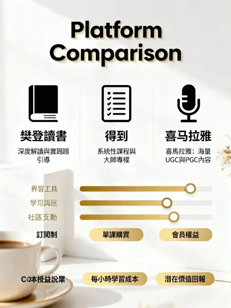 樊登得到比較指南：台灣學習者如何選擇最適合的知識平台